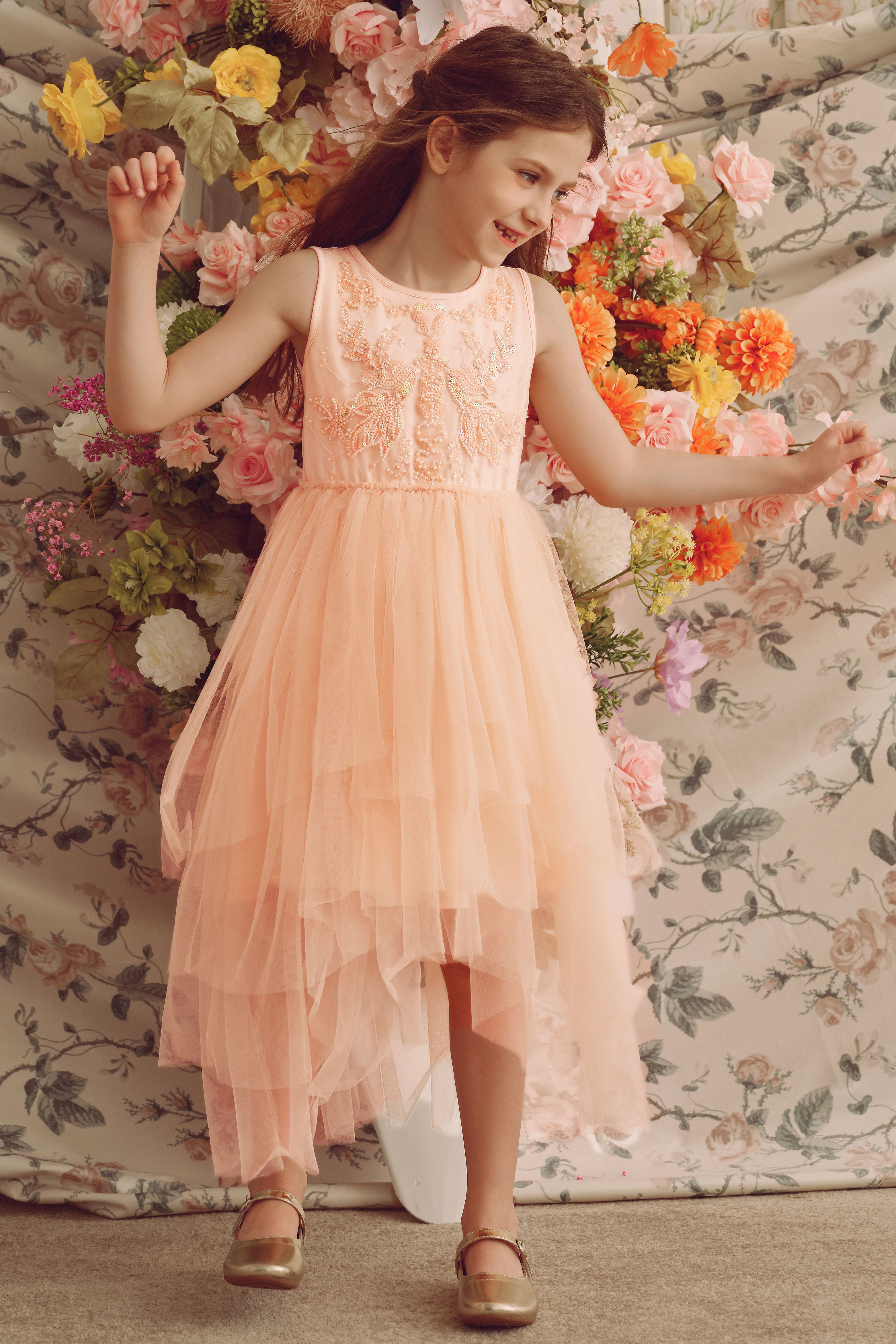 Shop Tutu Dresses - Whimsical Layered Tulle Tutu Dress | Tutuland Soft Peach / 4-5 Years Shop Tutu Dresses - Whimsical Layered Tulle Tutu Dress | Tutuland Soft Peach / 4-5 Years