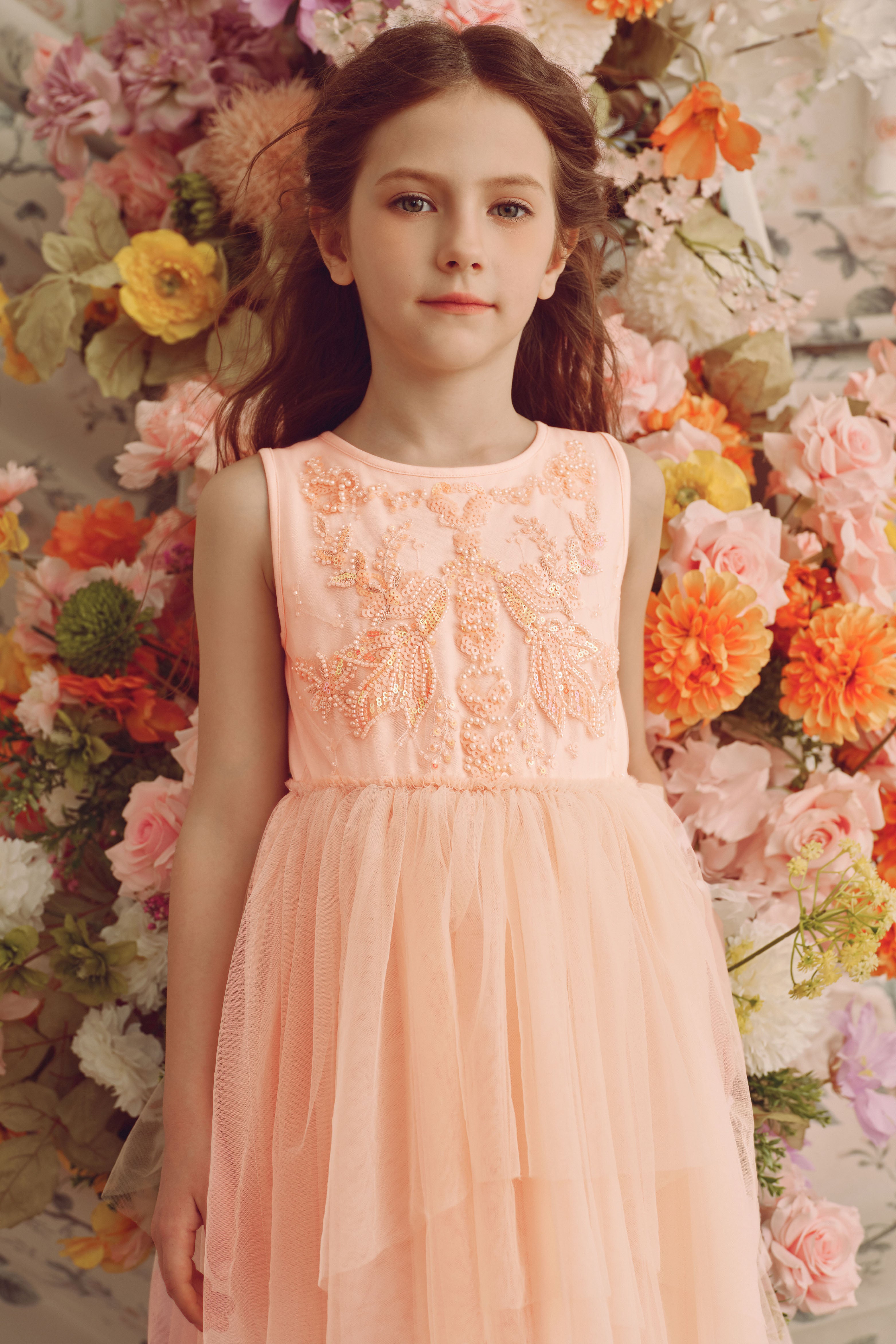 Shop Tutu Dresses - Whimsical Layered Tulle Tutu Dress | TUTULAND Soft Peach / 4-5 Years Shop Tutu Dresses - Whimsical Layered Tulle Tutu Dress | TUTULAND Soft Peach / 4-5 Years