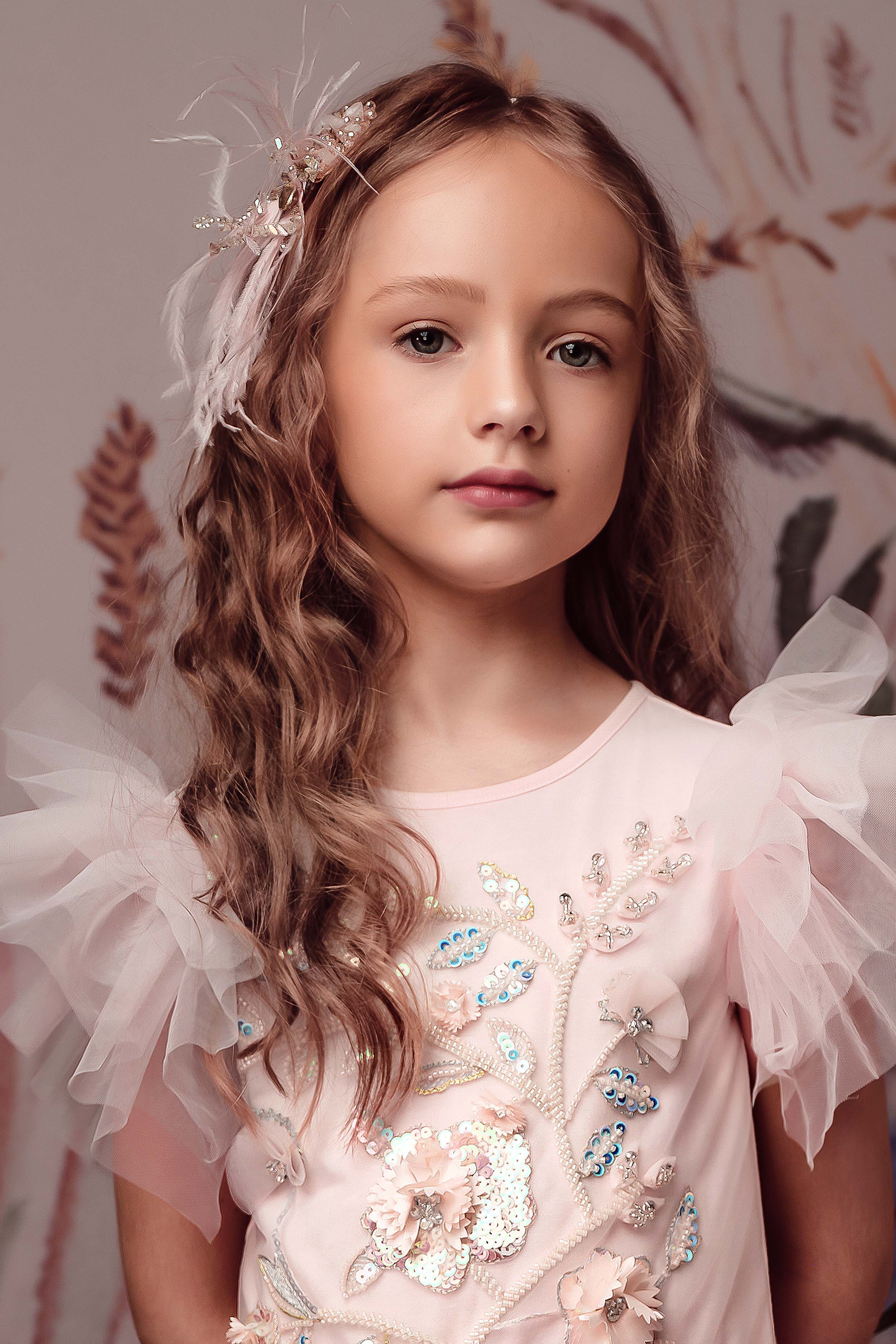 Beaded Crystal Ostrich Feather Headband