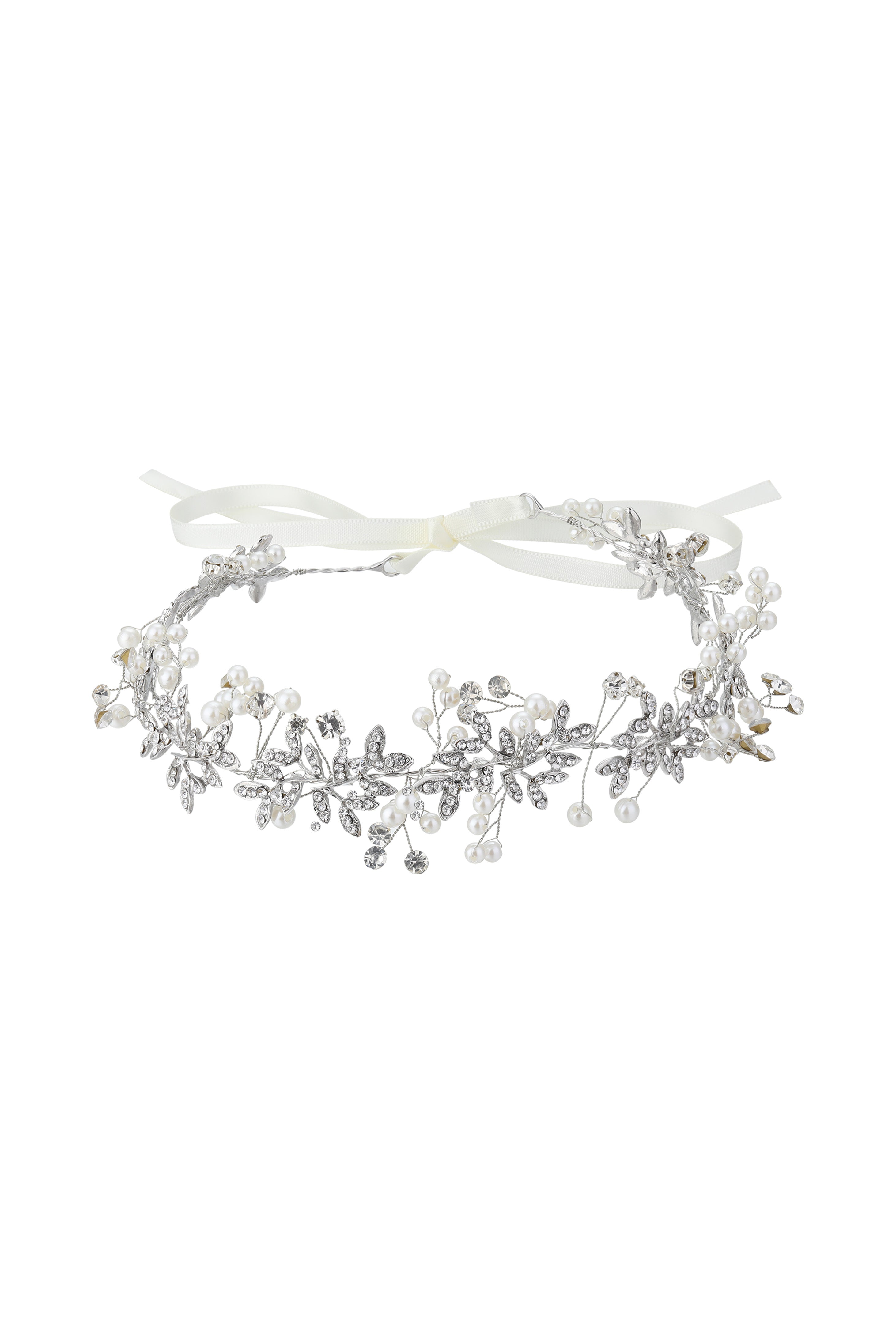 Crystal Pearl Leaf Fairy Headband