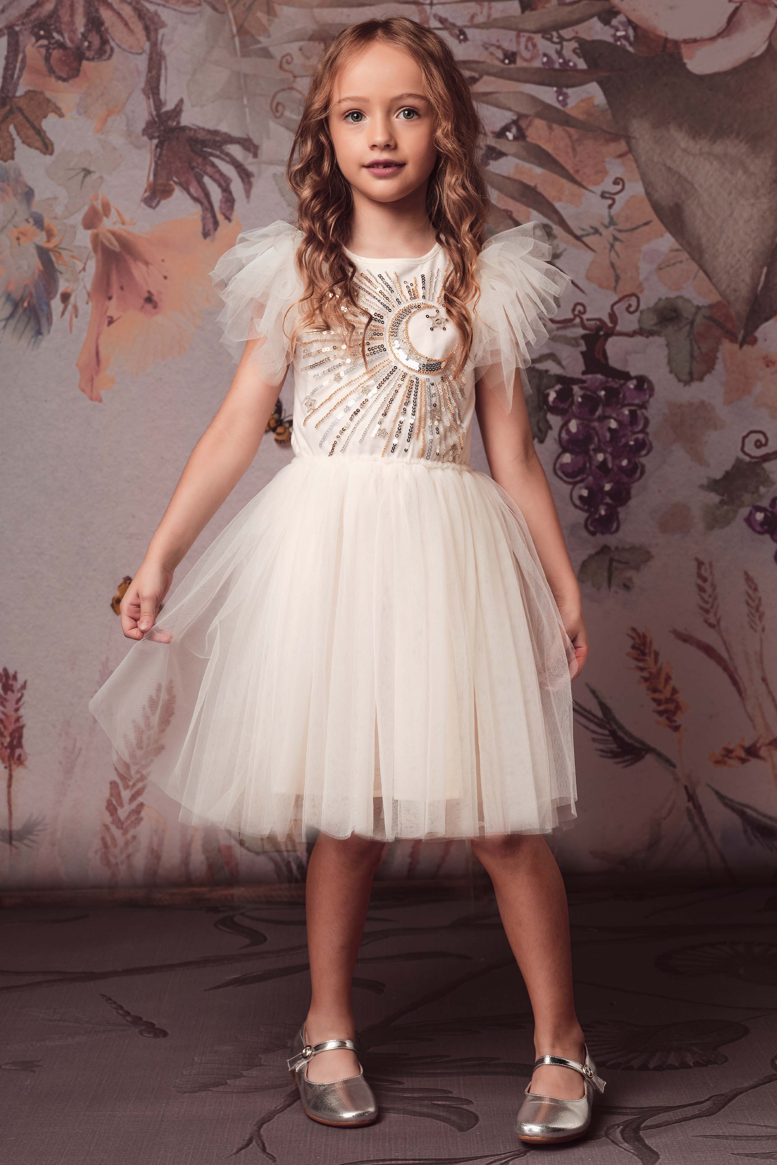 Embroidered Celestial Tulle Tutu Dress