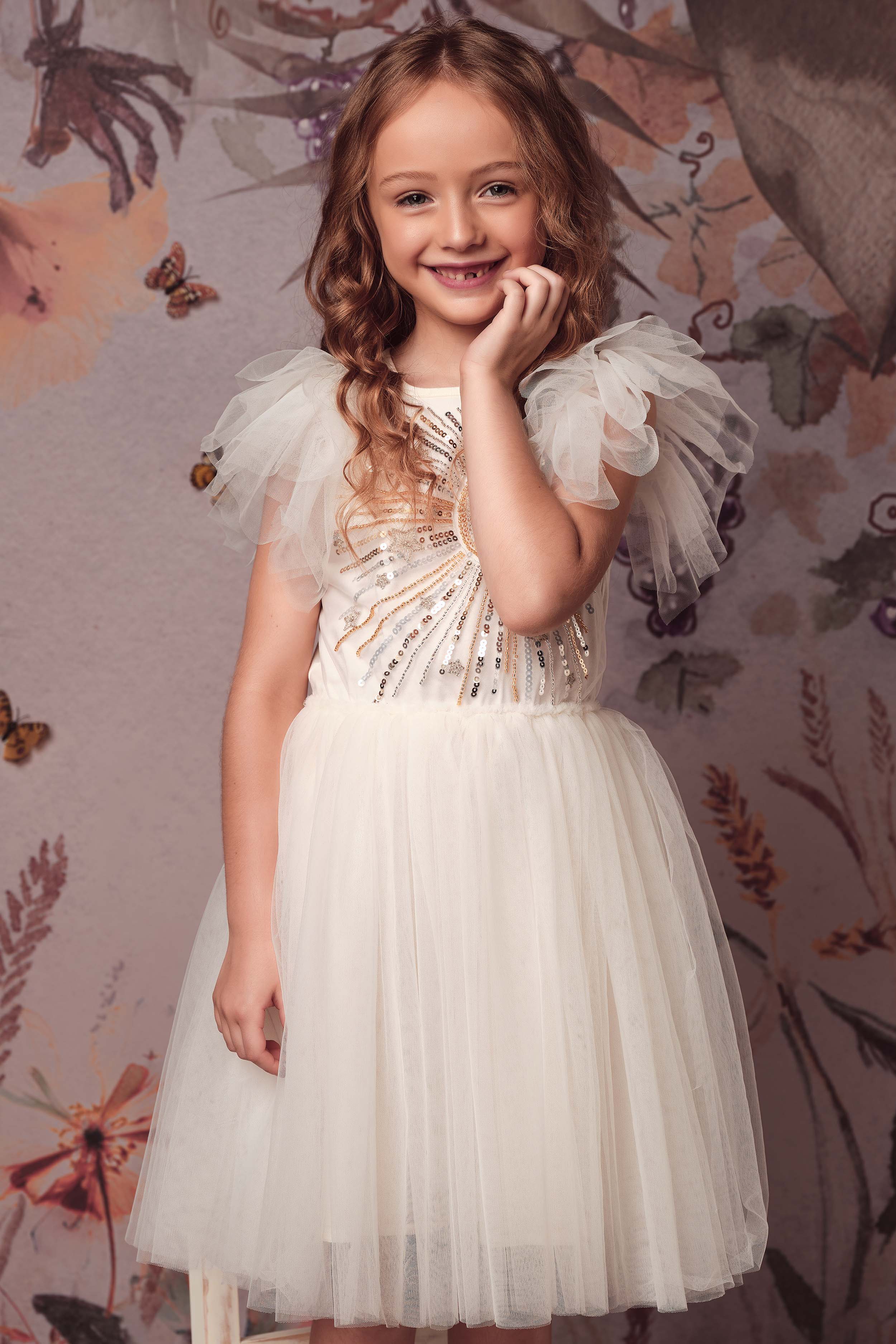 Embroidered Celestial Tulle Tutu Dress