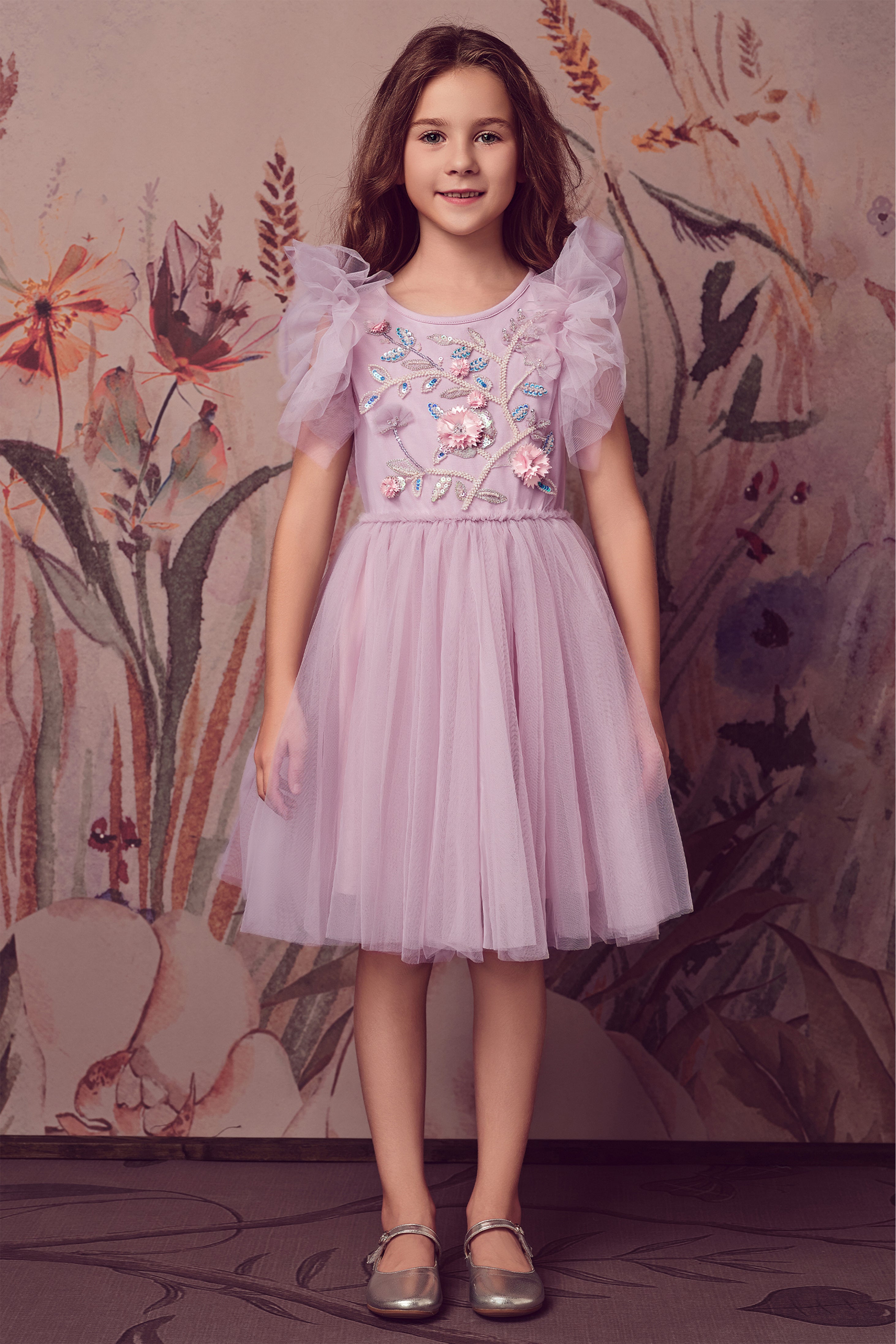 Shop Tutu Dresses - Embroidered Flower Tutu Dress | TUTULAND Pastel Purple / 10-11 Years Shop Tutu Dresses - Embroidered Flower Tutu Dress | TUTULAND Pastel Purple / 10-11 Years