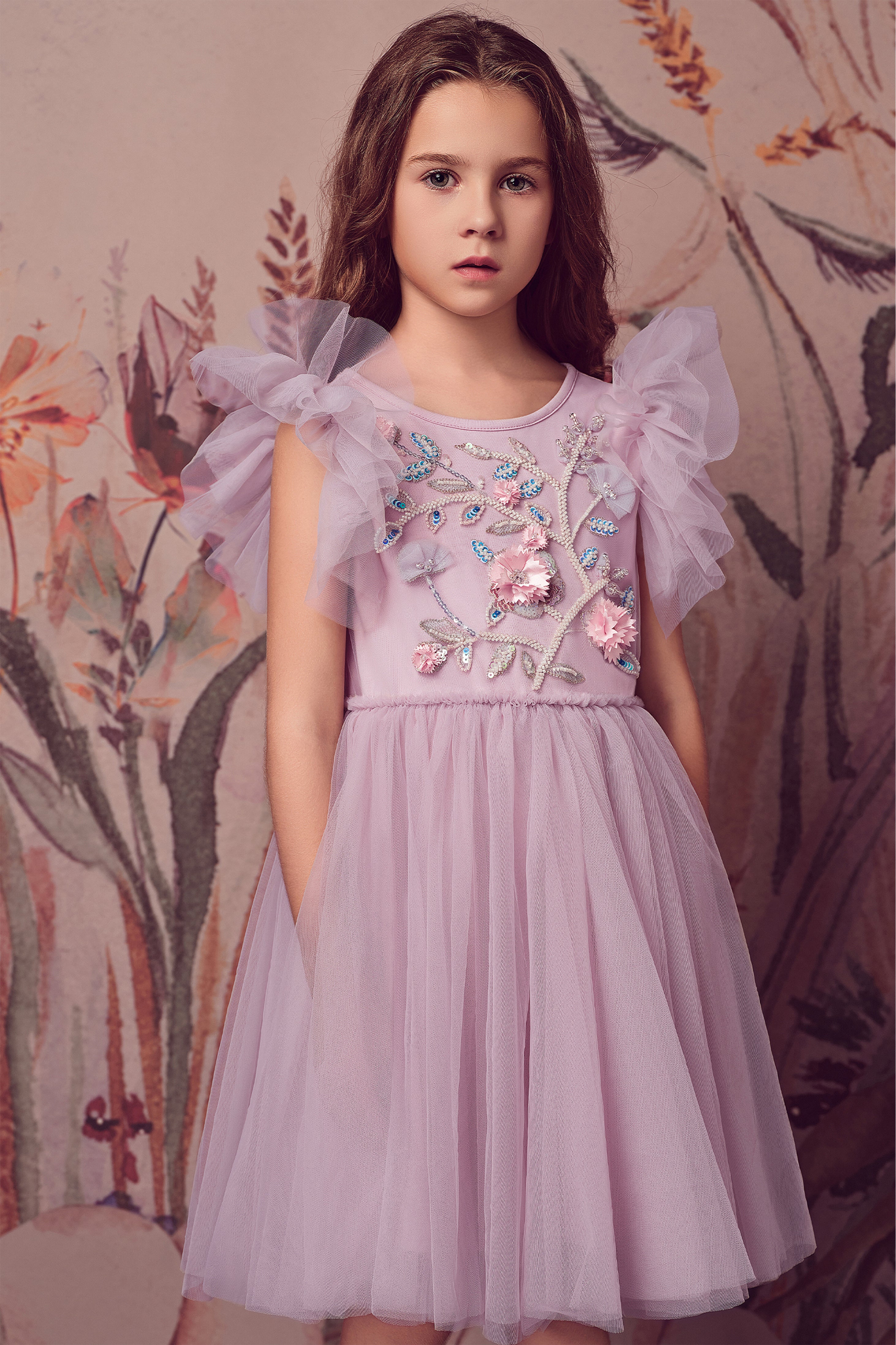 Shop Tutu Dresses - Embroidered Flower Tutu Dress | TUTULAND Pastel Purple / 10-11 Years Shop Tutu Dresses - Embroidered Flower Tutu Dress | TUTULAND Pastel Purple / 10-11 Years