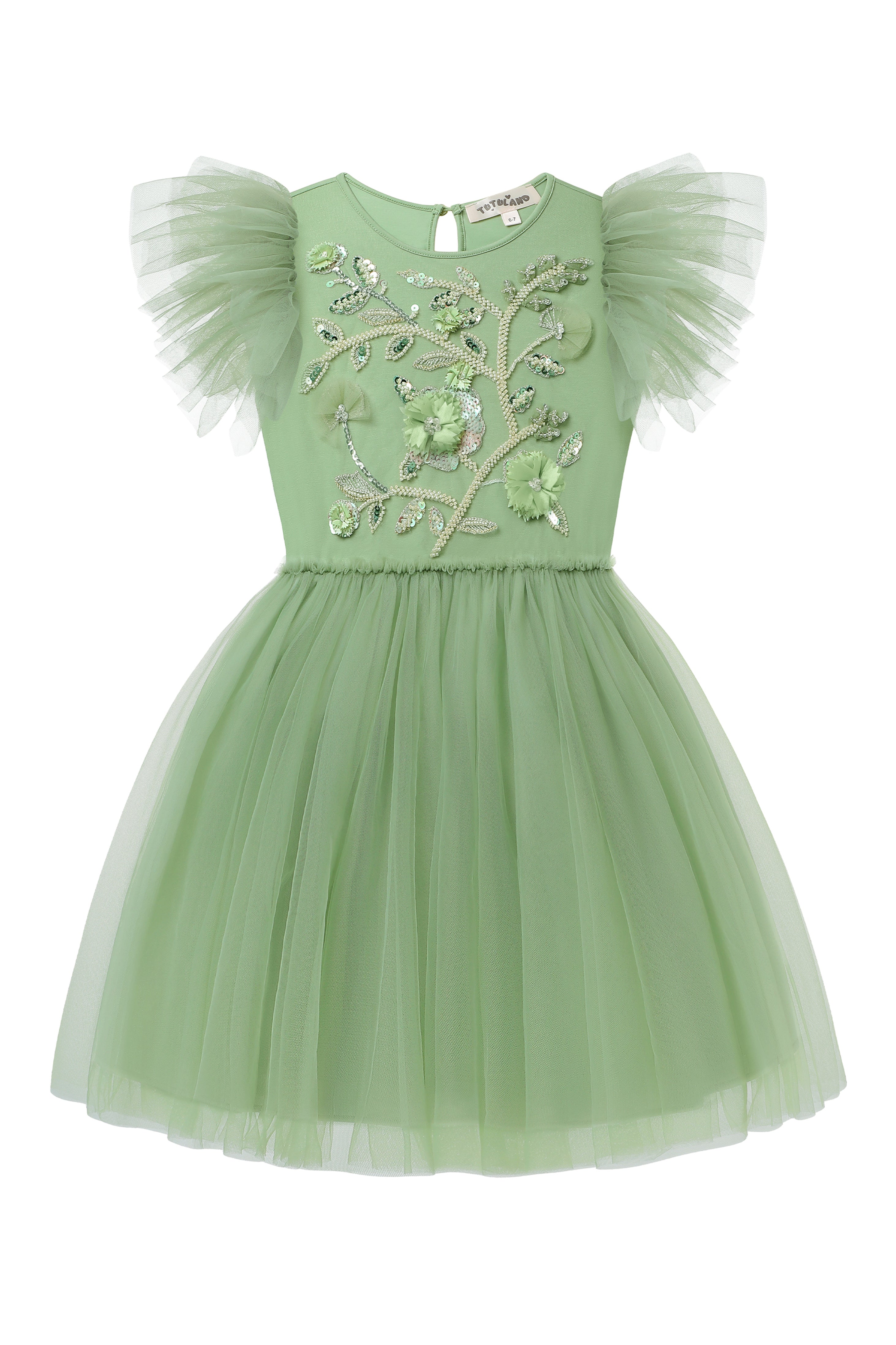 Embroidered Lace Flower Fairy Tutu Dress