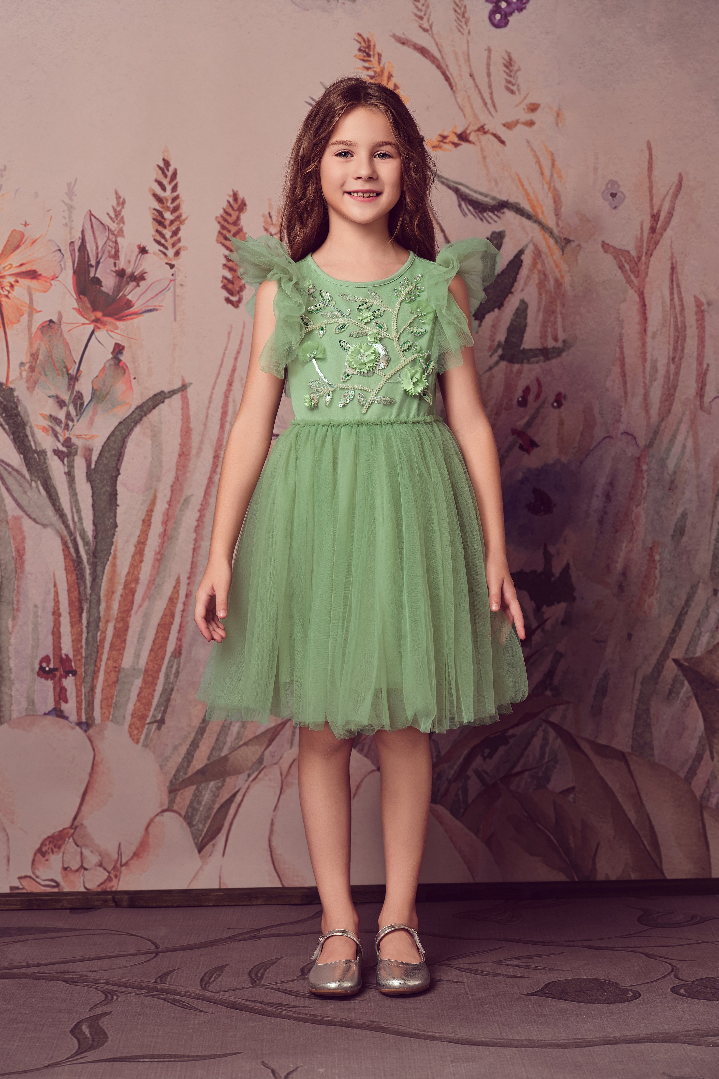 Embroidered Lace Flower Fairy Tutu Dress