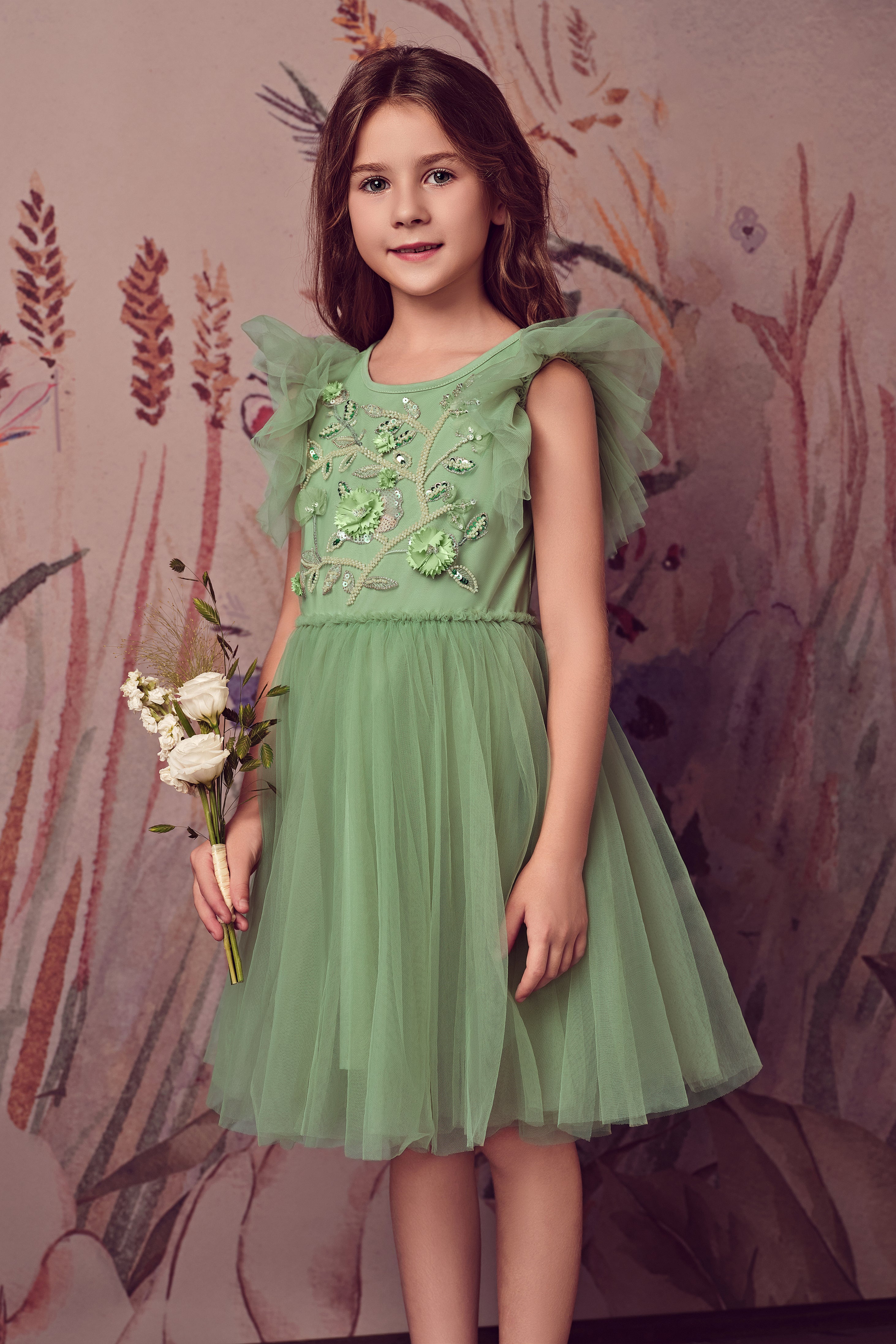 Embroidered Lace Flower Fairy Tutu Dress