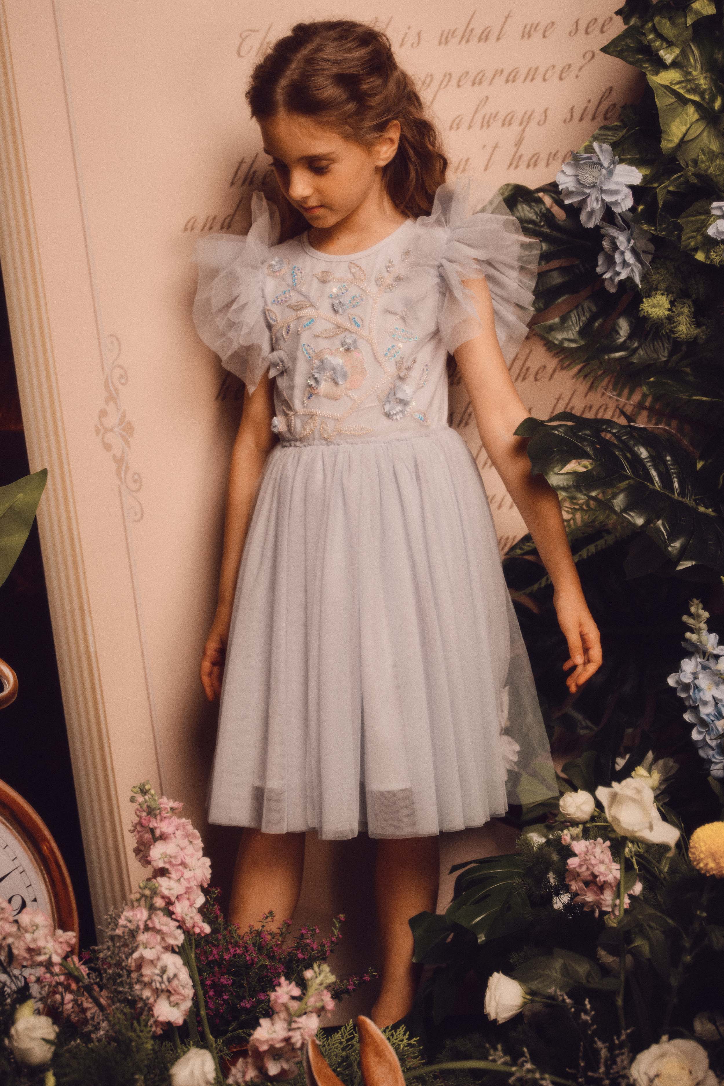 Charming Embroidered Flower Tutu Dress