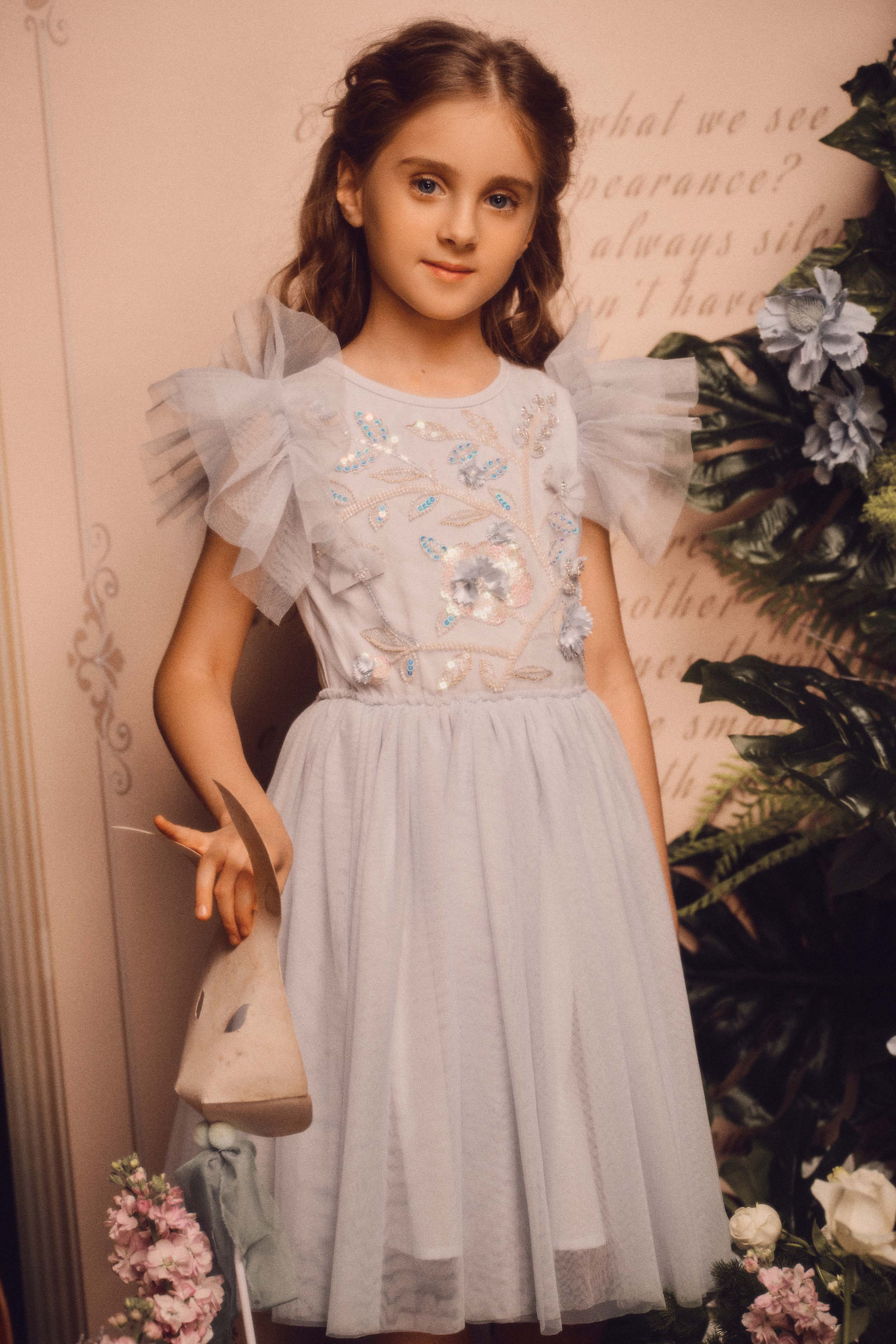 Charming Embroidered Flower Tutu Dress