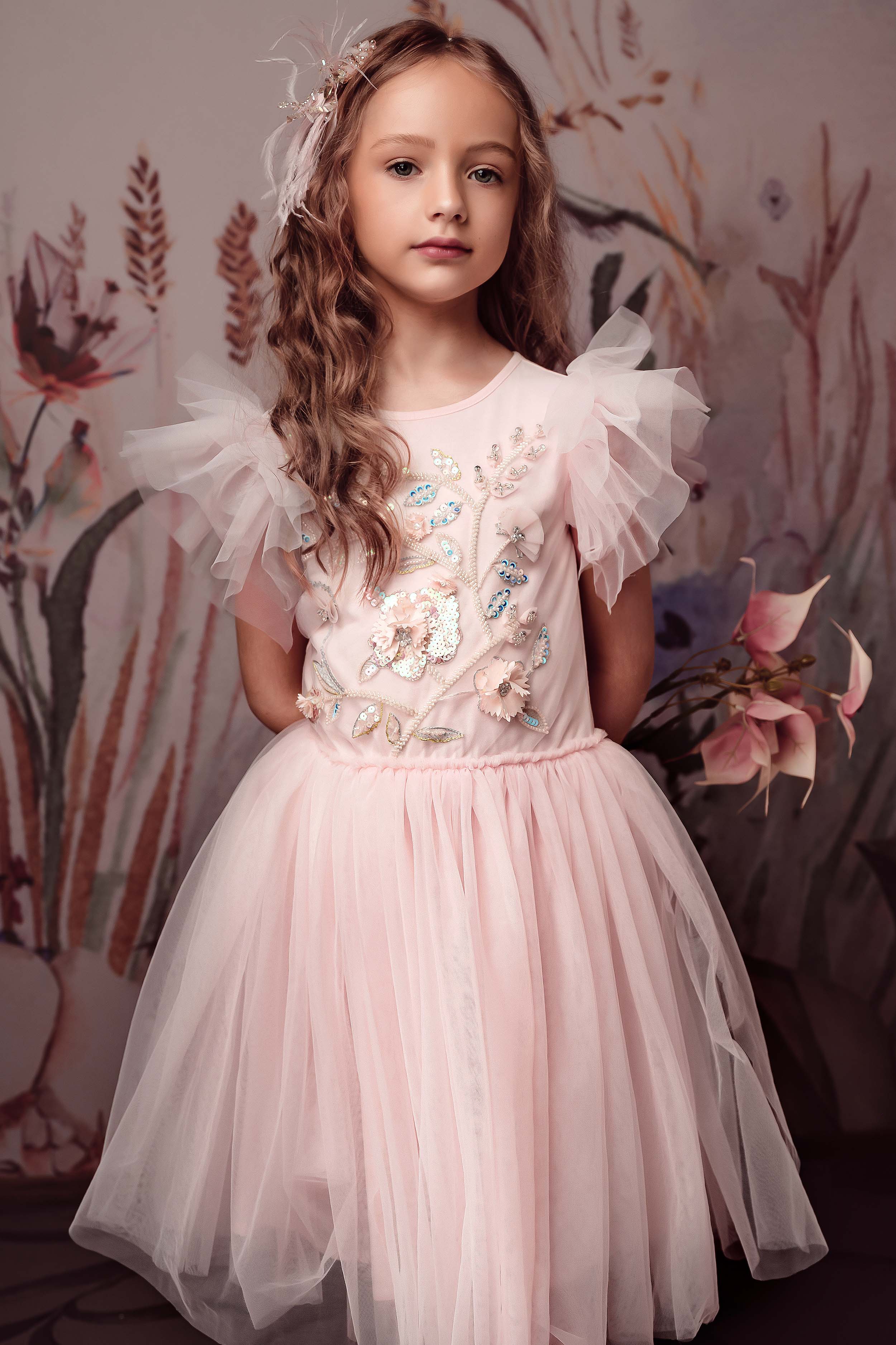 Embroidered Lace Flower Fairy Tutu Dress