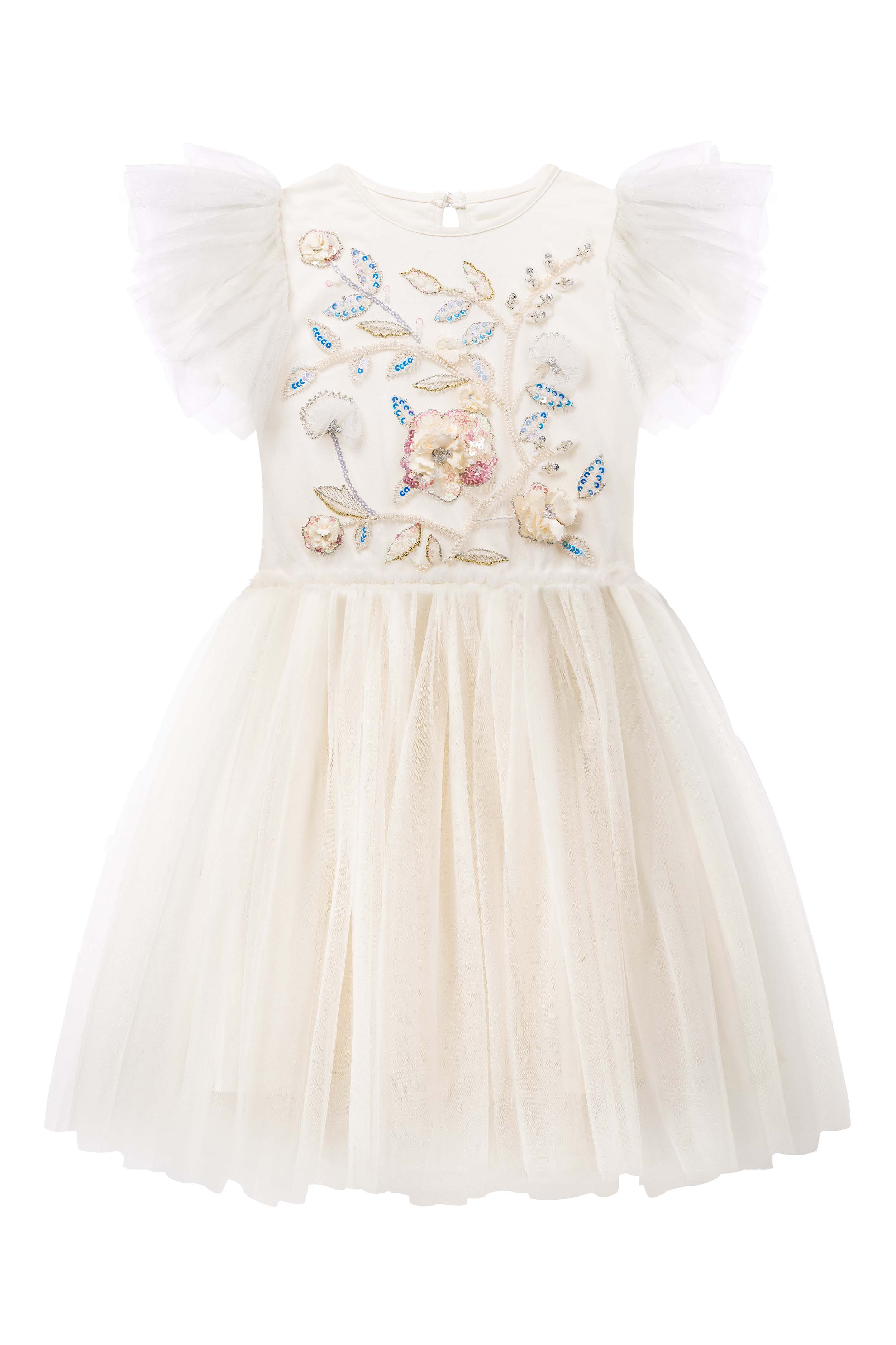 Whimsical Embroidered Flower Fairy Tutu Dress