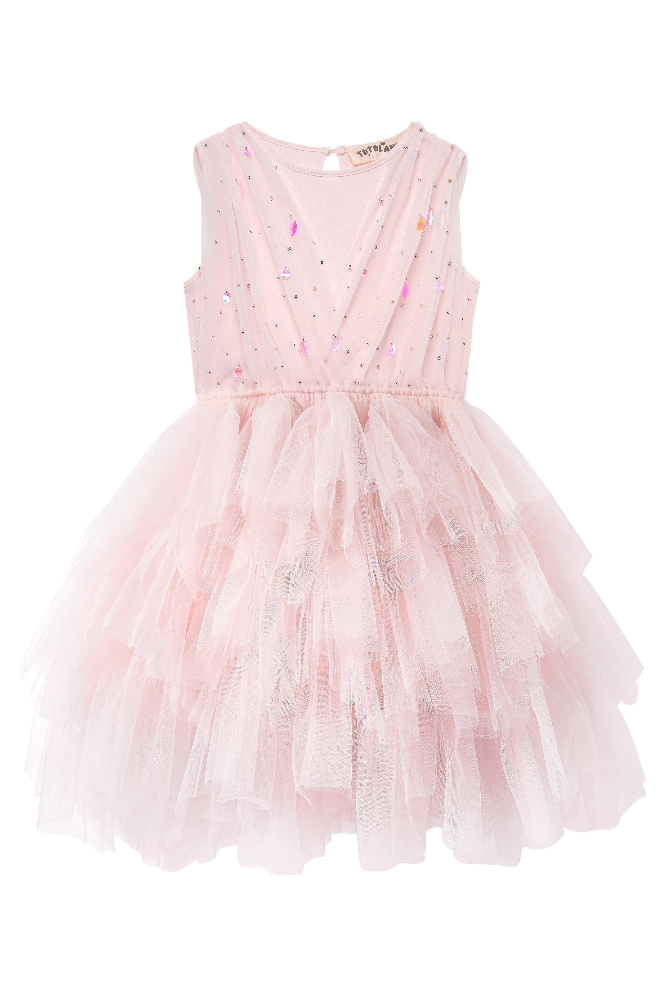 Tutuland Sleeveless Glittering Layered Tulle Little Girl Puffy Princess Dress, Light Pink / 6-7 Years Tutuland Sleeveless Glittering Layered Tulle Little Girl Puffy Princess Dress, Light Pink / 6-7 Years