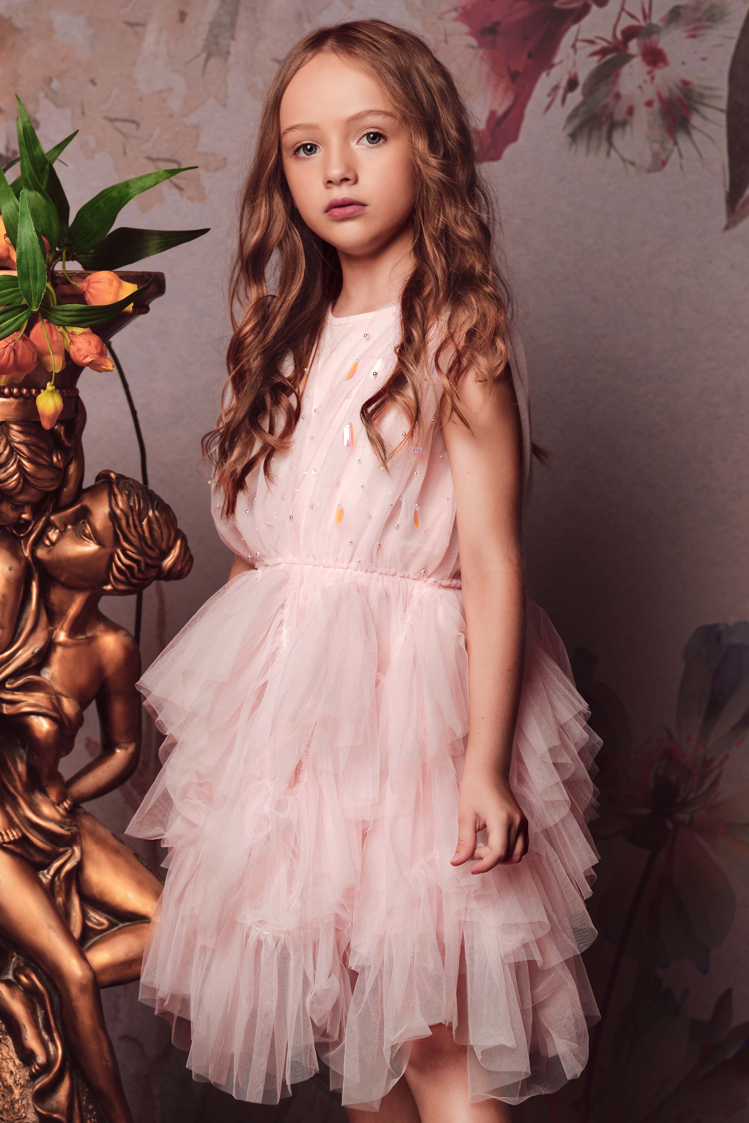 Tutuland Sleeveless Glittering Layered Tulle Little Girl Puffy Princess Dress, Light Pink / 6-7 Years Tutuland Sleeveless Glittering Layered Tulle Little Girl Puffy Princess Dress, Light Pink / 6-7 Years