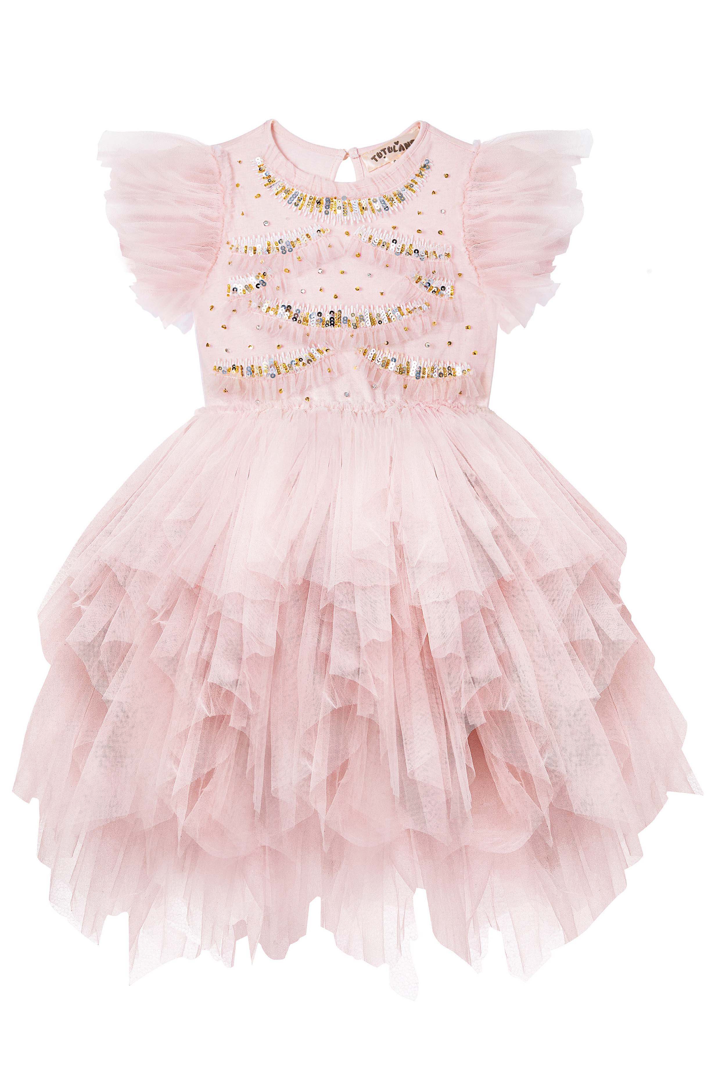 Delightful Flutter Sleeves Tutu Dress