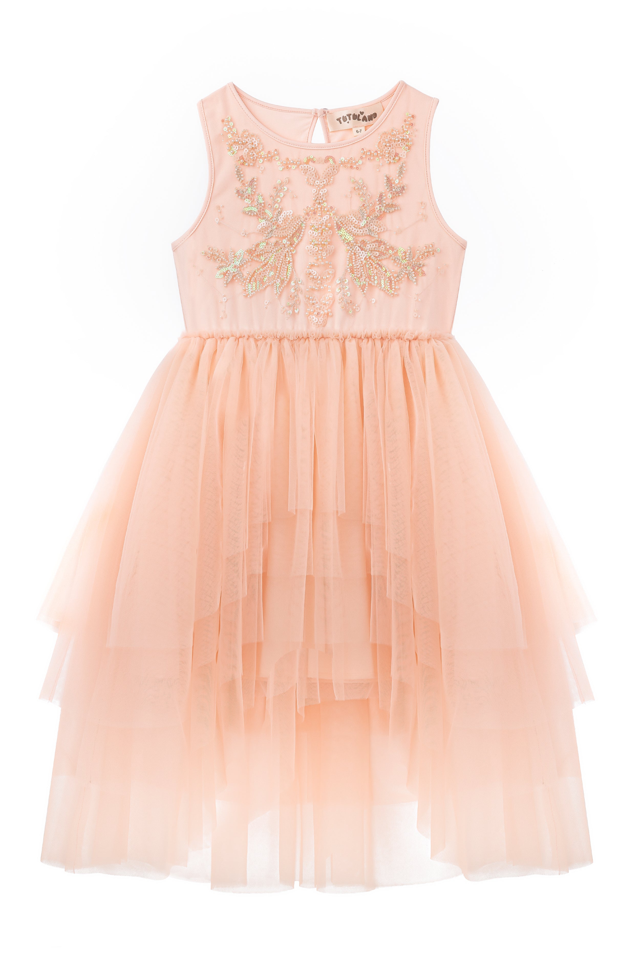 Shop Tutu Dresses - Whimsical Layered Tulle Tutu Dress | TUTULAND Soft Peach / 4-5 Years Shop Tutu Dresses - Whimsical Layered Tulle Tutu Dress | TUTULAND Soft Peach / 4-5 Years