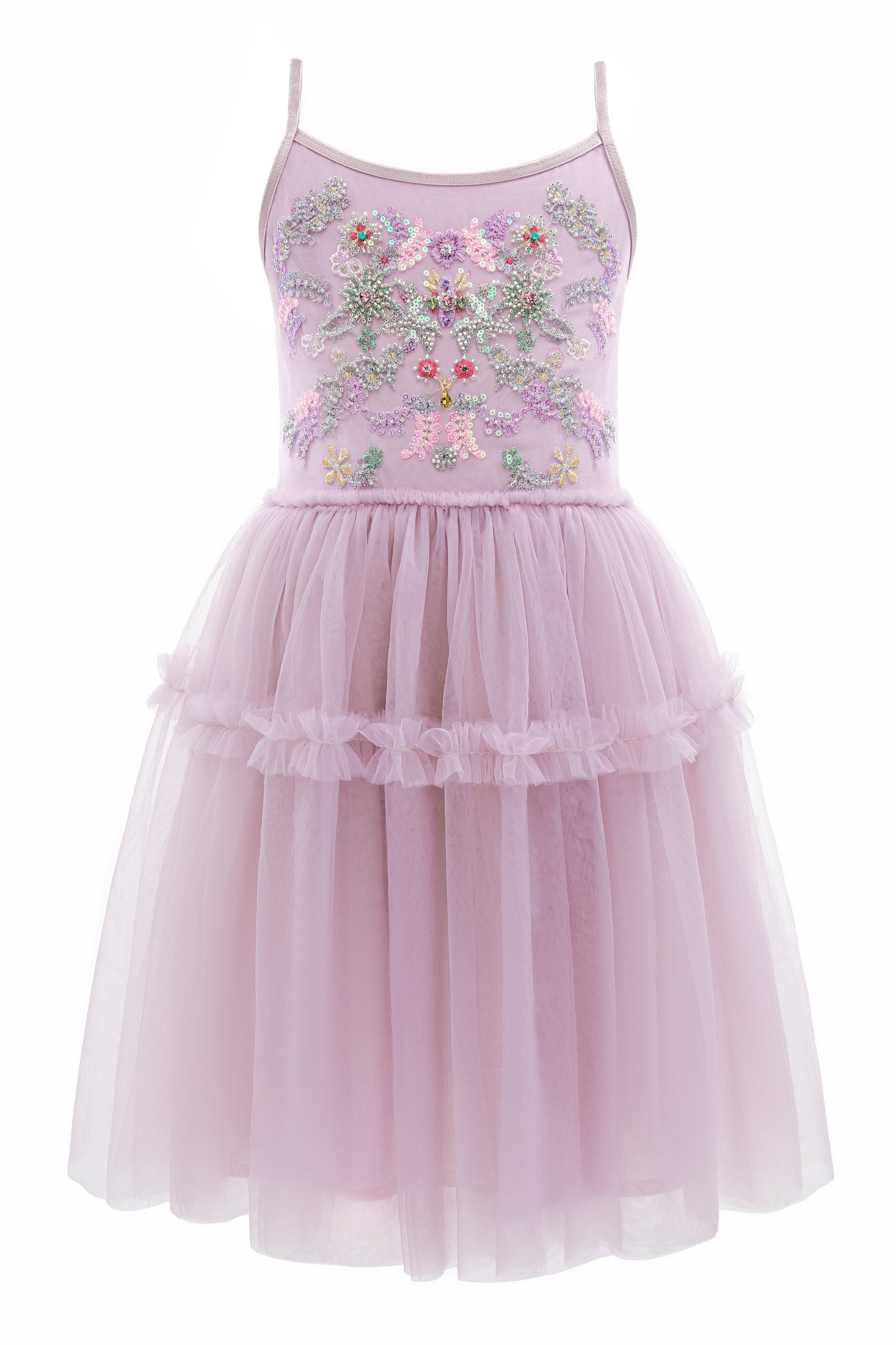 Vibrant Embroidered Tulle Tutu Dress