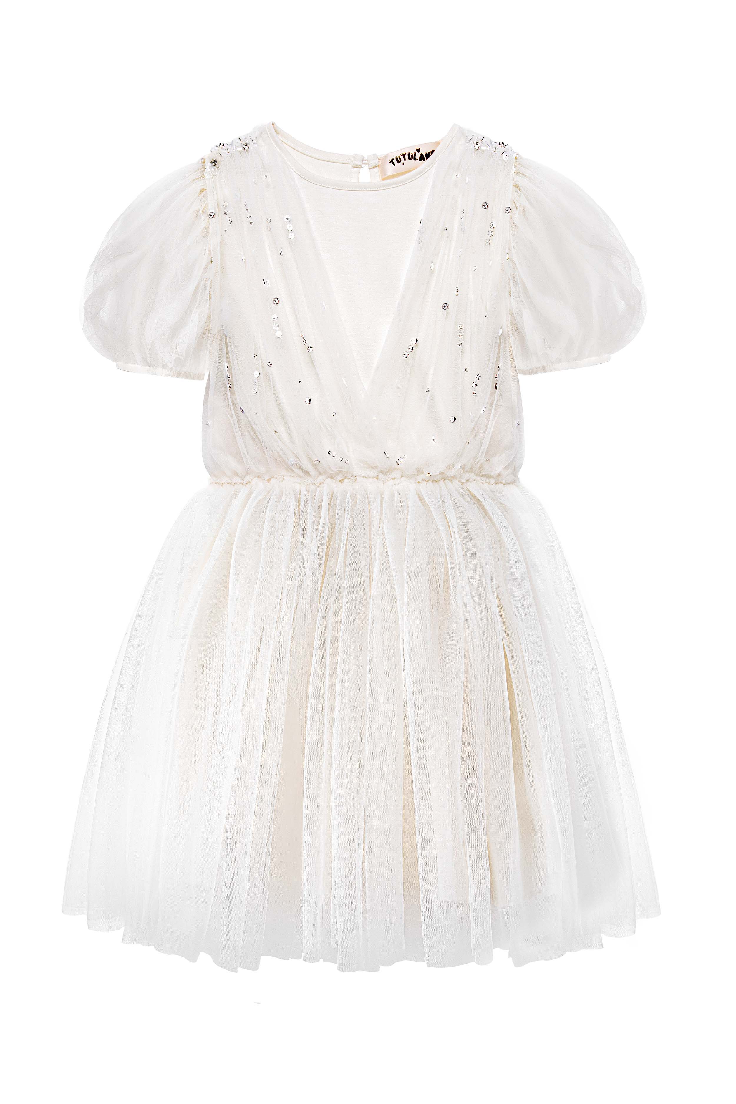 Cute Puff Sleeve Tulle Tutu Dress