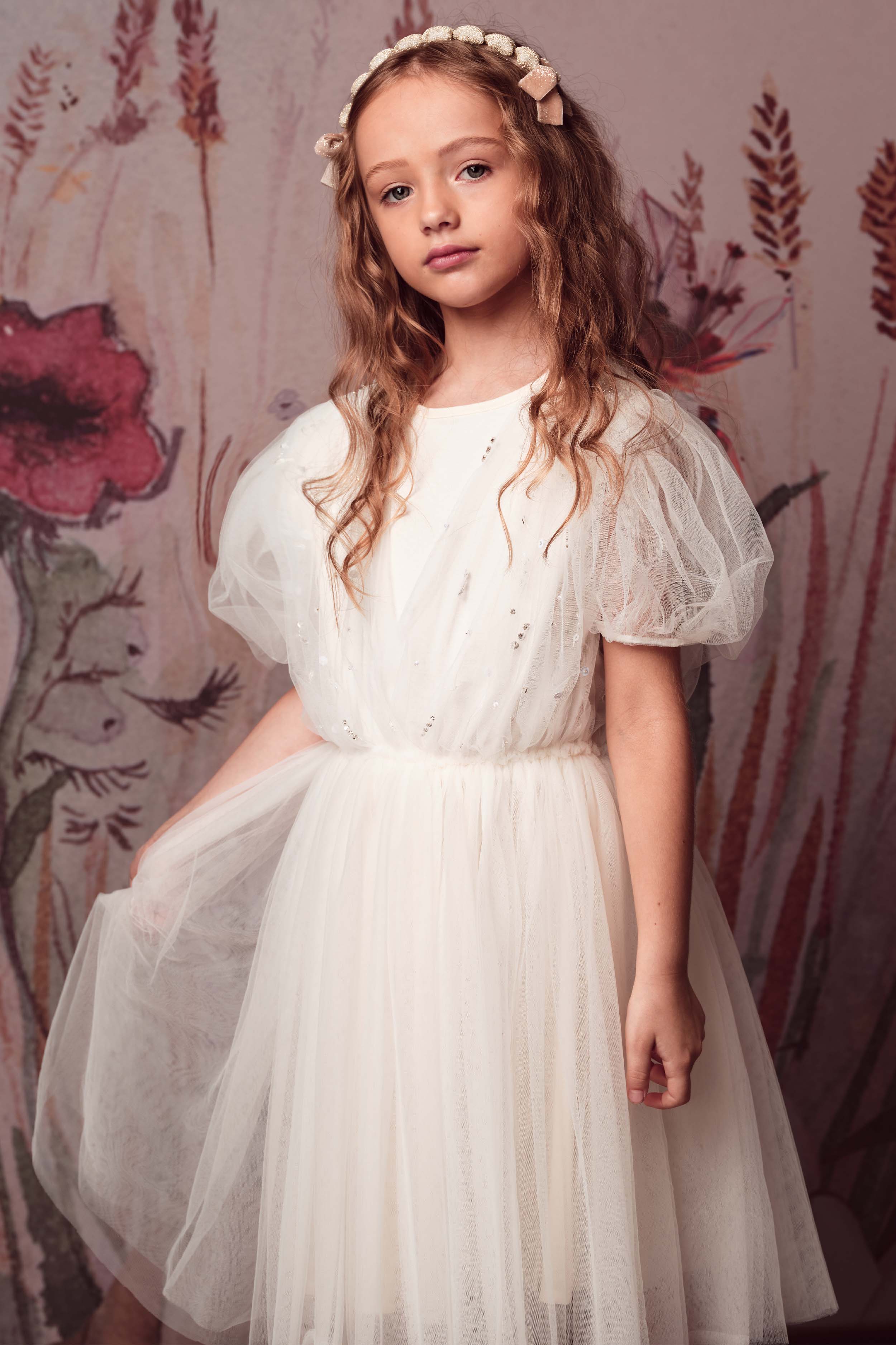 Cute Puff Sleeve Tulle Tutu Dress