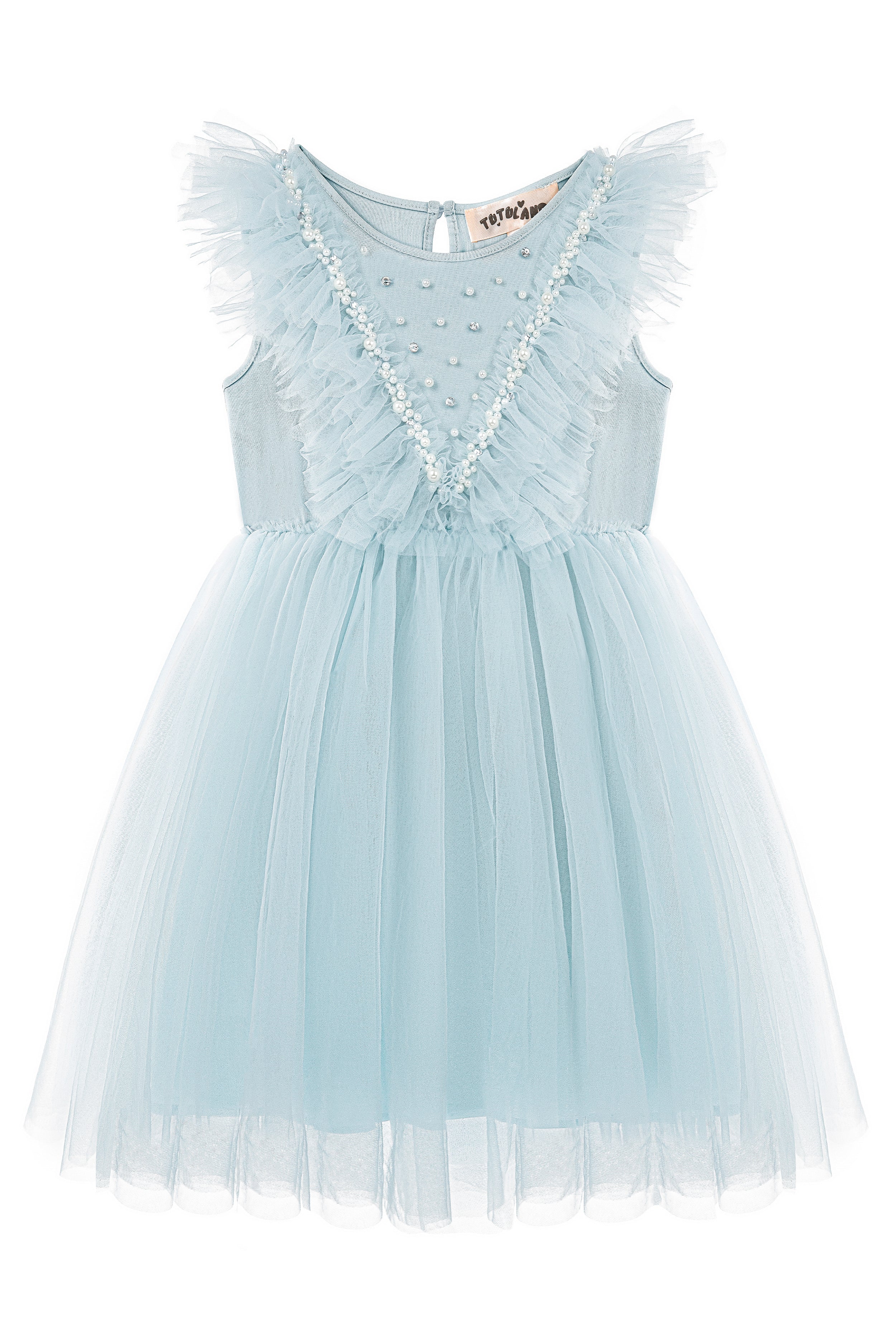 Adorable Pearl Layered Tulle Dress