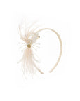 Sweet Beaded Ostrich Feather Headband