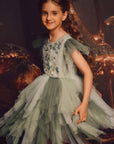 Embroidered Flower Tulle Tutu Dress