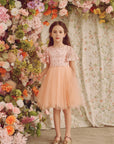 Enchanting Floral Leaf-Patterned Tulle Tutu Dress