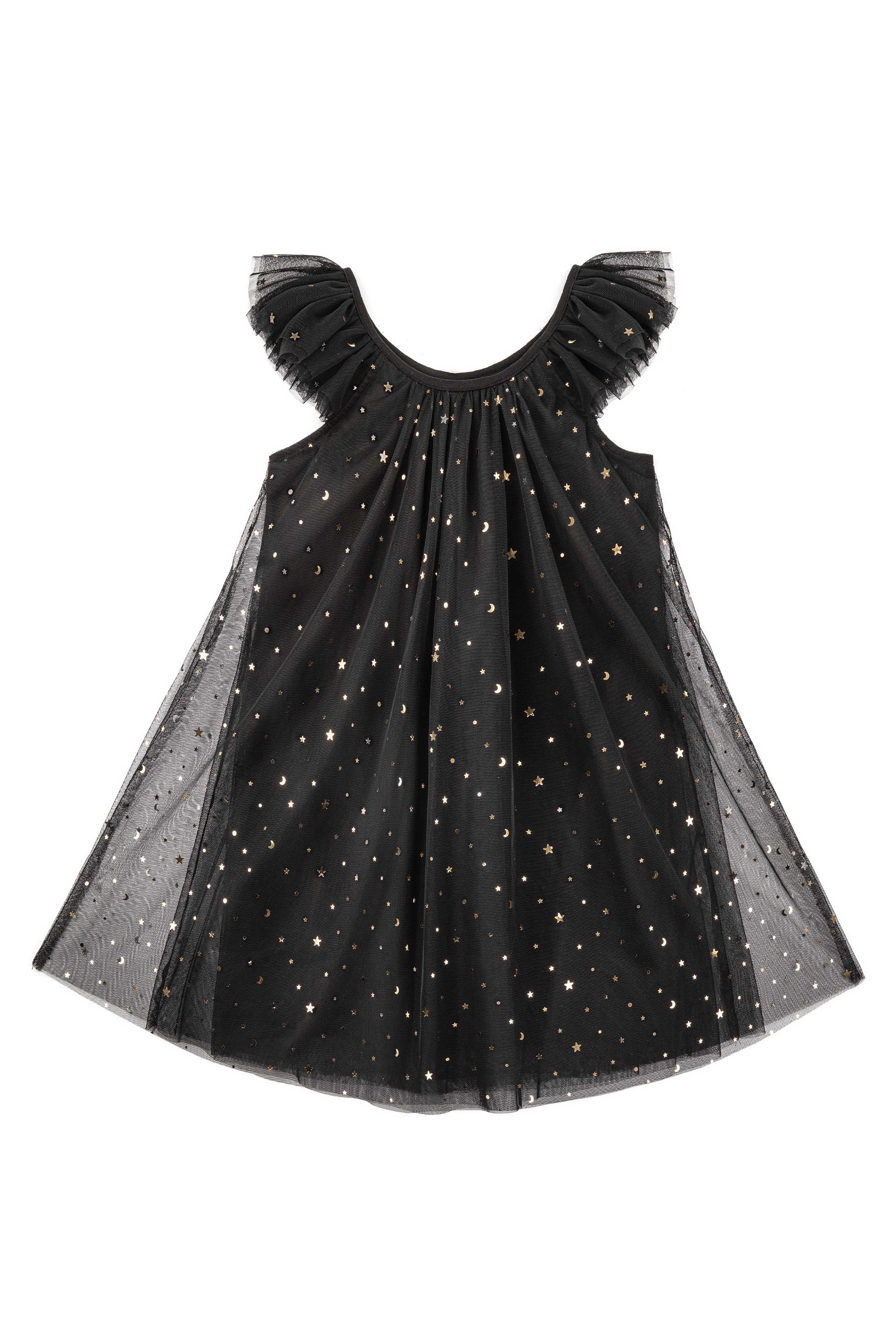 Tutuland Glitter Layered Tulle Sleeveless Summer Toddler Party Dress, Baby Girl Tutu Dress, Black / 6-7 Years