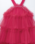 Halter Neck Pearl Tiered Tulle Tutu Dress