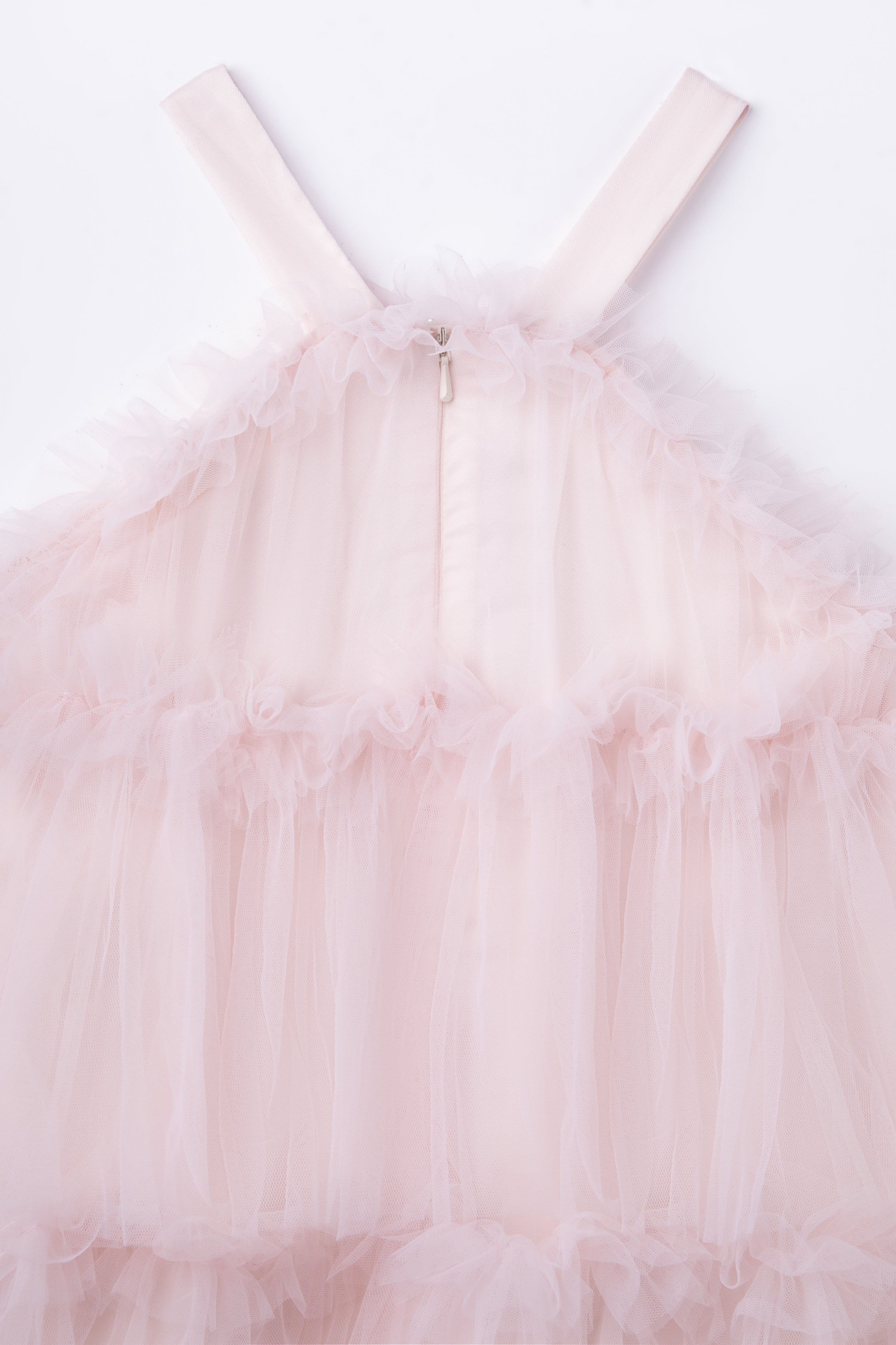 Halter Neck Pearl Tiered Tulle Tutu Dress