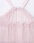 Halter Neck Pearl Tiered Tulle Tutu Dress