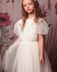 Cute Puff Sleeve Tulle Tutu Dress