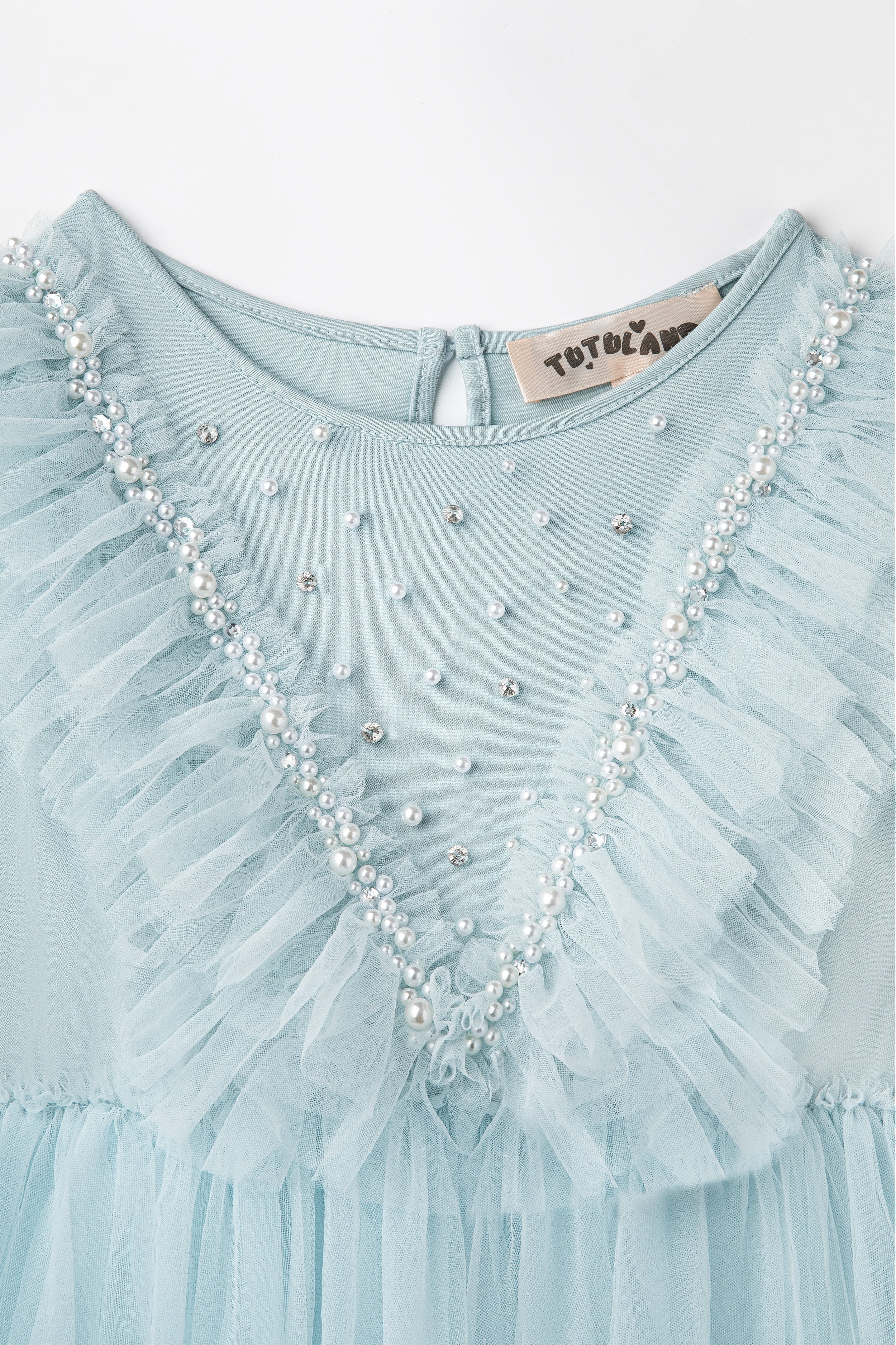 Adorable Pearl Layered Tulle Dress